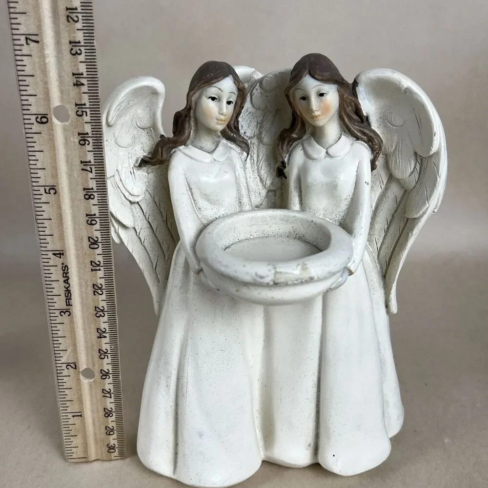 VTG Angels Inspirational Figurine Tealight CandleHolder 7